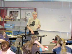 Author visits NB&#8200;Middle School 