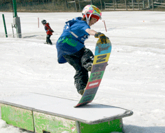 Local snowboarder going big