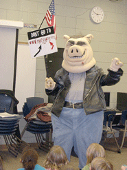 Energy Hog visits students