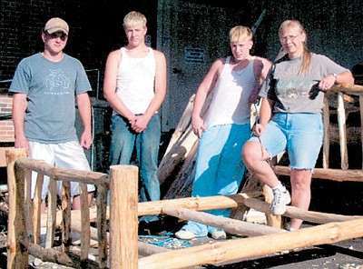 Youth build log furniture