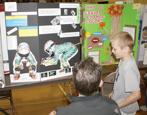 Lakeside Elementary 4th grade science fair projects on display inside the Chisago County Government Center