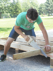 Auction being held between morning services  Mission trip youth get experience building shed for fundraiser June 17  