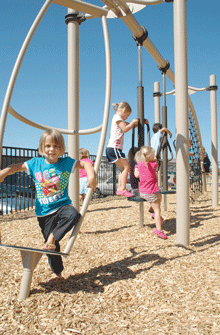 Playground equipment installed at fitness facility