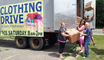 Thrift Store fills a semi-trailer