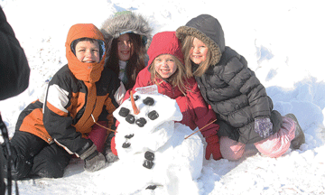 Children enjoy the snow at North Branch's WinterFest