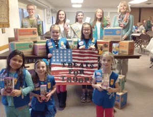 Treats for Troops donates over 200 boxes of Girl Scout cookies