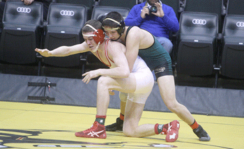 Pierce battles back to win third at state, Klick wins with dramatic pin