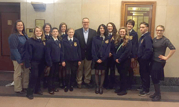 Chisago Lakes FFA students pay Rep. Barrett a visit