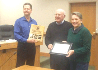 Stewardship Award presented by  Taylors Falls Council to the Youngs