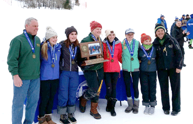 QUEENS OF THE HILL: The Chisago Lakes girls alpine ski team wins state title