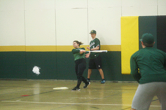 Fed up with Mother Nature, Wildcat baseball and softball teams square off for fun and laughter in Wiffle Ball game