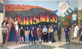 Chisago Lakes students paint wonderful mural before summer departure