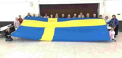 New Swedish flag arrives in Lindstr&#246;m for Karl Oskar Days!