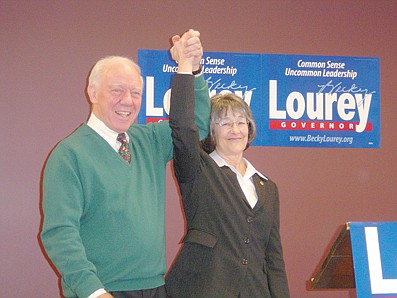 Congressman announces his endorsement of Lourey for governor during visit to county 