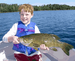 Grasshopper snatches pebble with 23-inch smallmouth