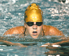 Young swim team gets first conference win, falls to good Irondale team 