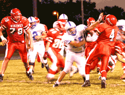 Viking football team meets one of state's best, falls to Spring Lake Park 