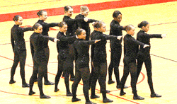 Viking and Wildcat dancers at sections 