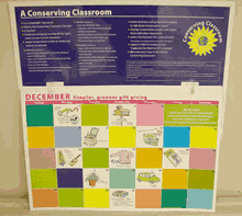 Students learning to conserve with guidance of conservation calendar